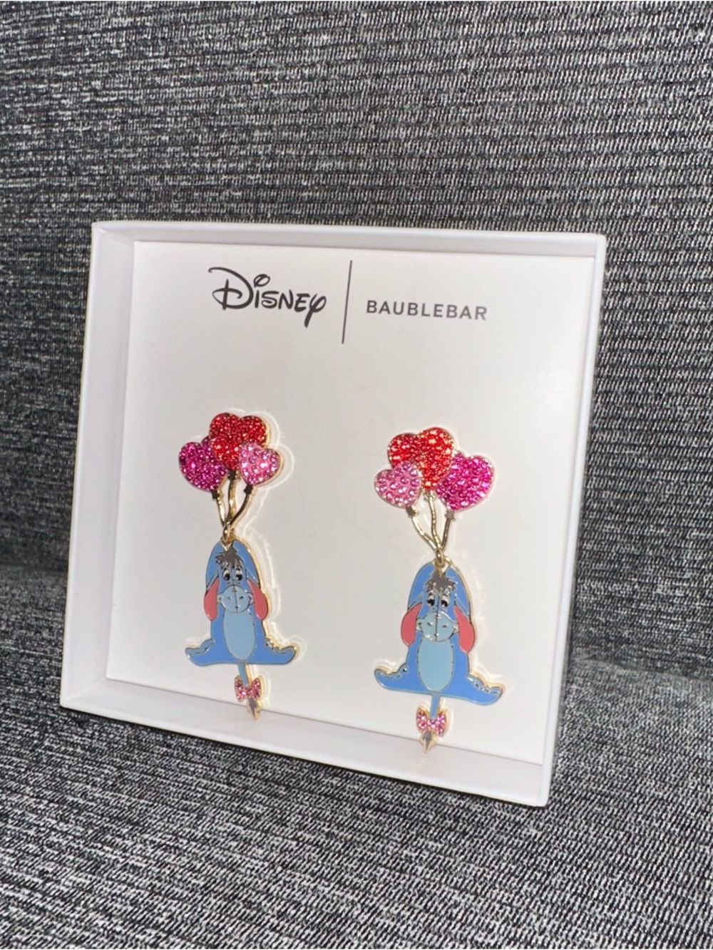 NWT Disney Eeyore Valentines Baublebar Earrings